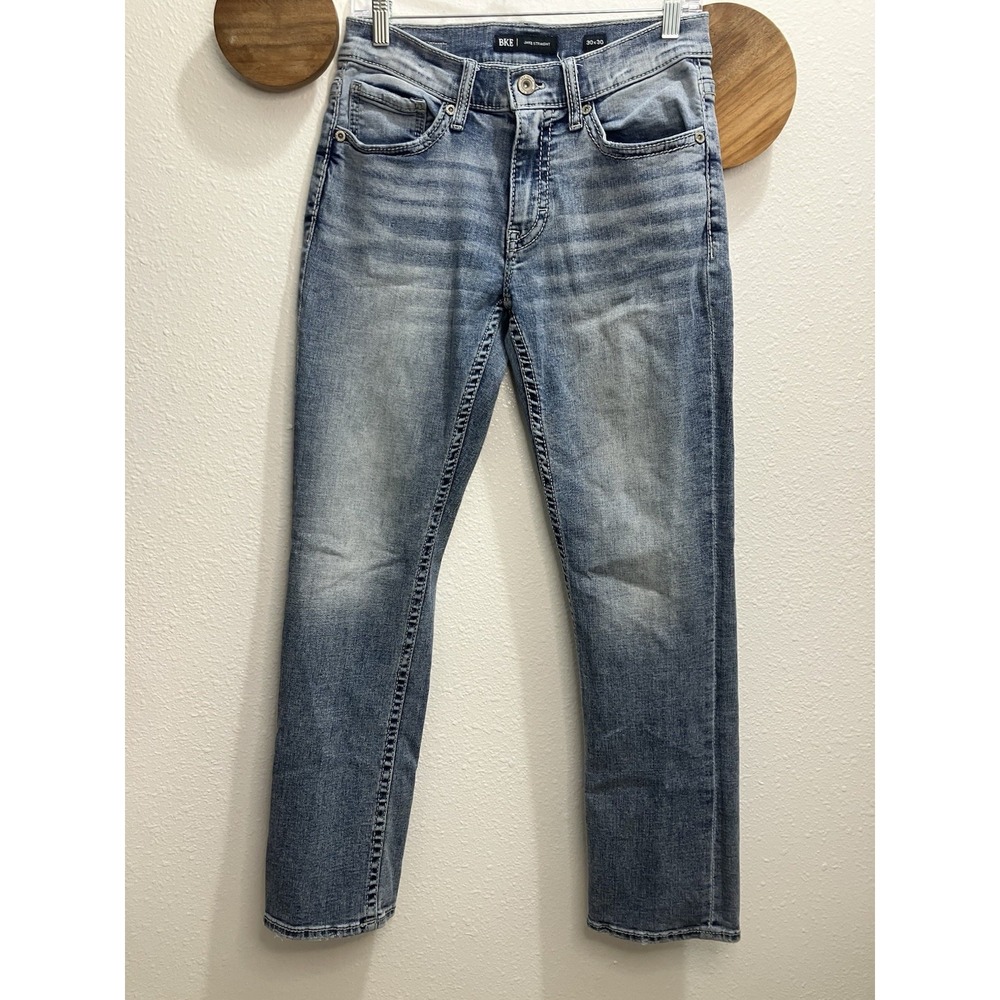 BKE Jake Jeans Mens 30x30 Blue Medium Wash Straight Fit Stretch Denim
